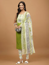 Neck Embroidered Cotton Blend Unstitched Suit With Dupatta